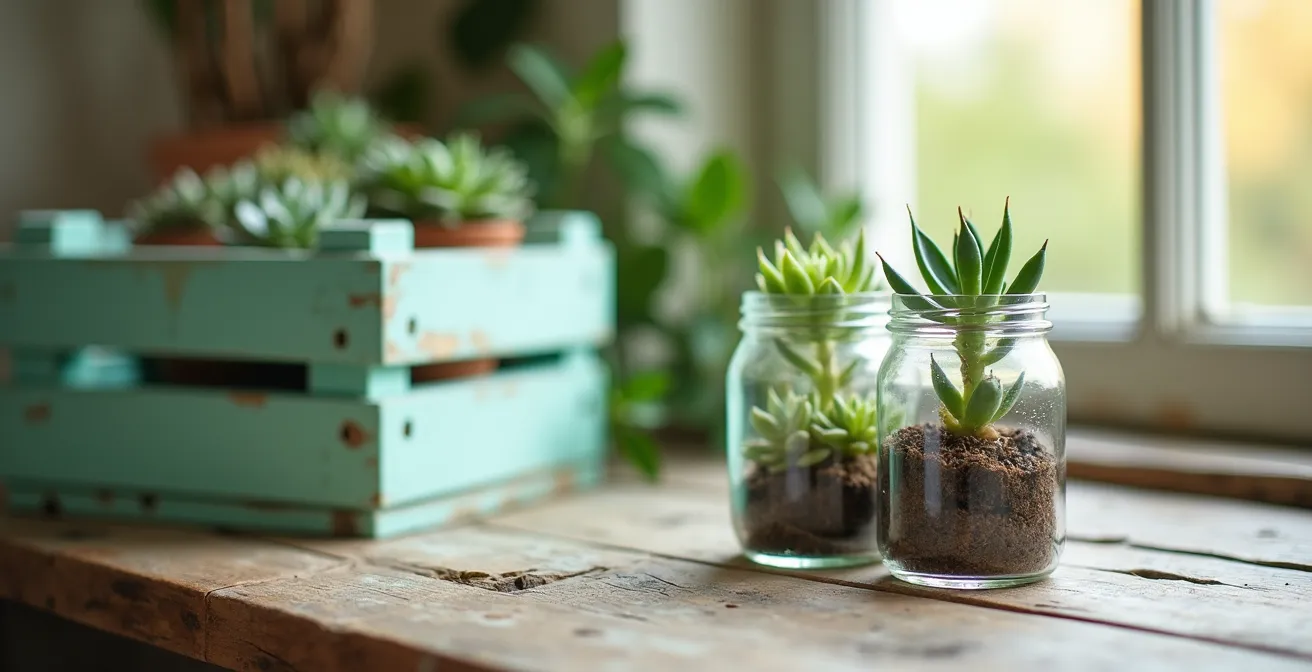 Accessoires DIY et objets récupérés transformés pour décoration chambre enfant